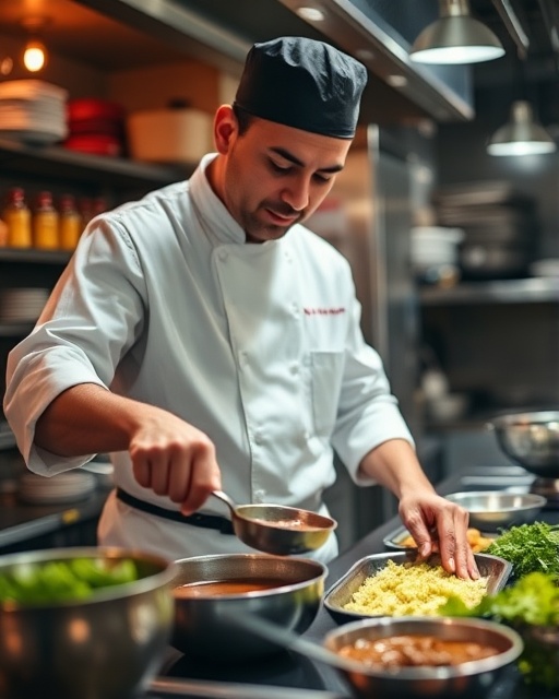 Chef preparing mole